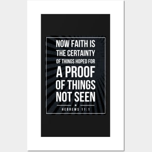 Hebrews 11:1 quote Subway style (white text on black) Posters and Art